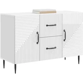 vidaXL Sideboard 89 x 34,5 x 60 cm Hochglanz Weiß
