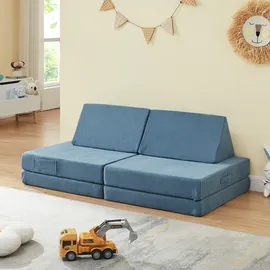 [en.casa] - Kindertisch, Norhulta 5-tlg. 120x66x46 cm Cord Blau