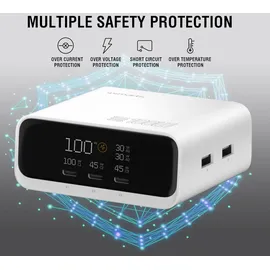 4smarts Desk Charger GaN Screen 100W 3C+2A, weiß