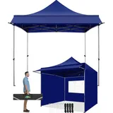 COBIZI Pavillon 3x3 Wasserdicht Stabil Winterfest mit Markisen und Seitenwänden,UV Schutz 50+ Popup Faltpavillon Partyzelt Pavillon Faltbar für Garten Camping Strand Hochzeit(3 mal 3m Dunkelblau)