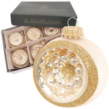 Krebs Glas Lauscha Gold, Reflex 6er-Set 8cm