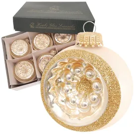 Krebs Glas Lauscha Gold, Reflex 6er-Set 8cm