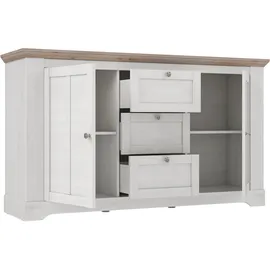 Forte Kombikommode 160 x 92,5 x 44,3 cm Braun/Weiß
