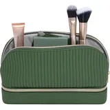 Stackers Kosmetikkoffer mit integriertem Schmuckfach und Spiegel, smaragdgrün