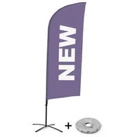Showdown Displays Beachflag Alu Wind Komplett-Set Neu Lila Englisch