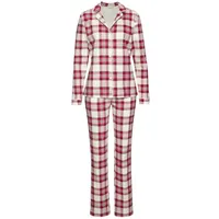 LASCANA Damen Pyjama weiß kariert Gr.32/34