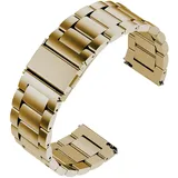 mumbi Uhrenarmband 22mm Edelstahl, Ersatz Armband mit Faltschließe/Schnellverschluss, gold