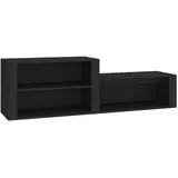 vidaXL Schuhschrank Schwarz 150x35x45 cm Holzwerkstoff