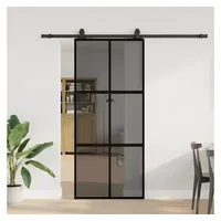 vidaXL Schiebetür rechts 90 x 218 cm schwarz