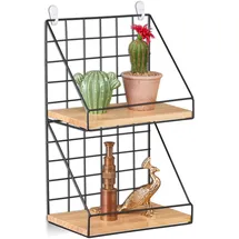 Relaxdays Wandregal 41 x 25 x 16 cm Schwarz/Braun