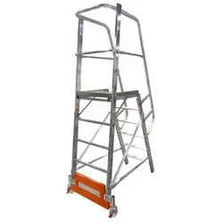 Podestleiter Vario kompakt, Aluminium, mit Plattform, 6 Stufen