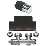 Kermi Ventilhahnblock-Kombiset Eckform, Schwarz Soft, ZV03090002 ZV03090002