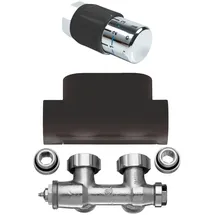 Kermi Ventilhahnblock-Kombiset Eckform, Schwarz Soft, ZV03090002 ZV03090002