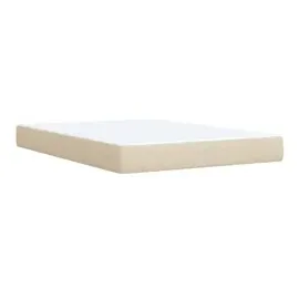 vidaXL Boxspringbett mit Matratze Creme 140x190 cm Stoff