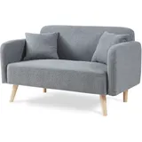 [en.casa] 2-Sitzer Sofa Midt 132x70x81 cm Bouclé Grau