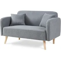 [en.casa] 2-Sitzer Sofa Midt 132x70x81 cm Bouclé Grau