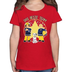 Shirtracer T-Shirt Das beste Team – Sam, Penny & Schnuffi – Feuerwehrmann Sam Mädchen – Mädchen Kinder T-Shirt 9 jahre mädchen t-shirt – feuerwehrmann – tshirt printing – schnuffi rot 140 (9/11 Jahre)