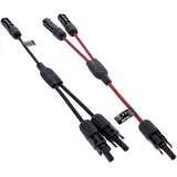 InLine Solarkabel 2-fach Verteiler-Set schwarz/rot, 0,36m,