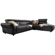 KAWOLA Ecksofa Riso Leder Recamiere rechts schwarz