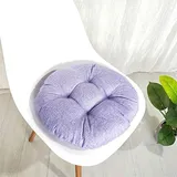 Morbuy Stuhlkissen Runde Einfarbig Sitzkissen, Atmungsaktiv Leinenimitat Tatami Mat Komfortable Stühle Bodenkissen Sitzauflagen für Outdoor Garten Office Sessel (40x40cm,Lavendel)