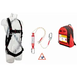 3M PROTECTA Hubsteiger Set, 2 Punkt Auffanggurt (1161616), Verbindungsmittel (1260314), Rucksack (9513331), M/L