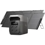 ECOFLOW Delta 3 Max tragbare Powerstation 2 048 Wh mit 2× 220W Bifazialen Solarpanels, 2 400 W X-Boost Ausgang, 500 W Solareingang, LiFePO4 Batterie, Solargenerator für Zuhause, Wohnmobil, Outdoor