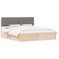 VidaXL Bettgestell mit gepolstertem Kopfteil Hellgrau 180 x 200