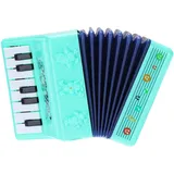 QUARKZMAN Akkordeon 13 Tasten Klavier Ziehharmonika Mini Musikinstrument Geschenke für Erwachsene Anfänger Bildung, Mintgrün