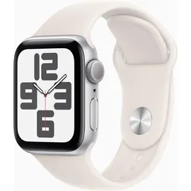 Apple Watch SE 2024 GPS 40 mm Aluminiumgehäuse Polarstern, Sportarmband Polarstern M/L