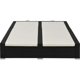 vidaXL Doppel-Sonnenliege 202 x 145 x 80 cm schwarz/cremeweiß