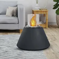 Dmora - Bioethanol-Kamin Dsentiment, Ökologischer Kamin, Rauchfreies Feuer, Heizung mit Ethanol, Made in Italy, 60x60 h56 cm, Schwarz