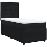 vidaXL Boxspringbett mit Matratze Schwarz 100x200 cm Samt