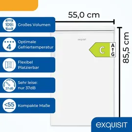Exquisit KS16-4-HE-040C Kühlschrank (95 l, 850 mm hoch, Weiß)