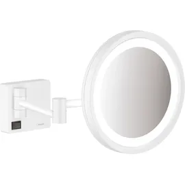 Hansgrohe AddStoris Kosmetikspiegel, mit LED Leuchte, mattweiß