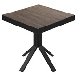 BE | Bistro Tisch | 80 x 80 x 77 cm | Quadratisch | Schwarz Rand | Light Weng...