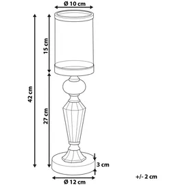 Beliani Teelichthalter Bonao Glas Silber