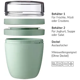 Mepal Lunchpots Ellipse blau/schwarz 10,7 cm 0,5 l 2-teilig