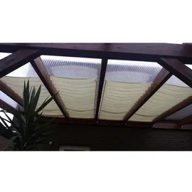 Floracord Sonnensegel Hell Elfenbein 275 cm x 88 cm inkl. Laufhaken und Stopper