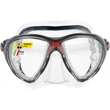 Cressi Big Eyes Evolution Schnorchelmaske - Schnorchel & Taucherbrille Erwachsene - Schnorcheln & Tauchen - Brillentauglich - Transparent/Rot - Einzelne Maske
