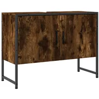 VidaXL Waschbeckenunterschrank Räuchereiche 80x33x60 cm Holzwerkstoff