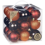 MAGIC by Inge Weihnachtskugeln Kunststoff 6cm 27er Set (Flame Mix)