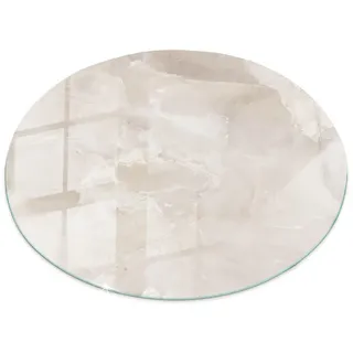Tulup Tischplatte, Creme, Weiß, Glas, 70x70x0.4 cm, Esszimmer, Tische, Esstische, Tischsysteme, Tischplatte