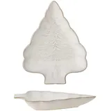 Bloomingville Servierplatte Winter Teller Tannenbaum Form 22x17 cm Weihnachten