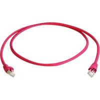 Telegärtner 100009124 RJ45 Patchkabel CAT 6a S/FTP 25.0 m Rot Flammwidrig, mit Knickschutztülle 1 St.