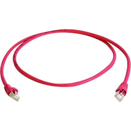 Telegärtner 100009124 RJ45 Patchkabel CAT 6a S/FTP 25.0 m Rot Flammwidrig, mit Knickschutztülle 1 St.