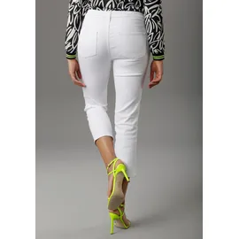 Aniston SELECTED Straight-Jeans in verkürzter cropped Länge weiß 36