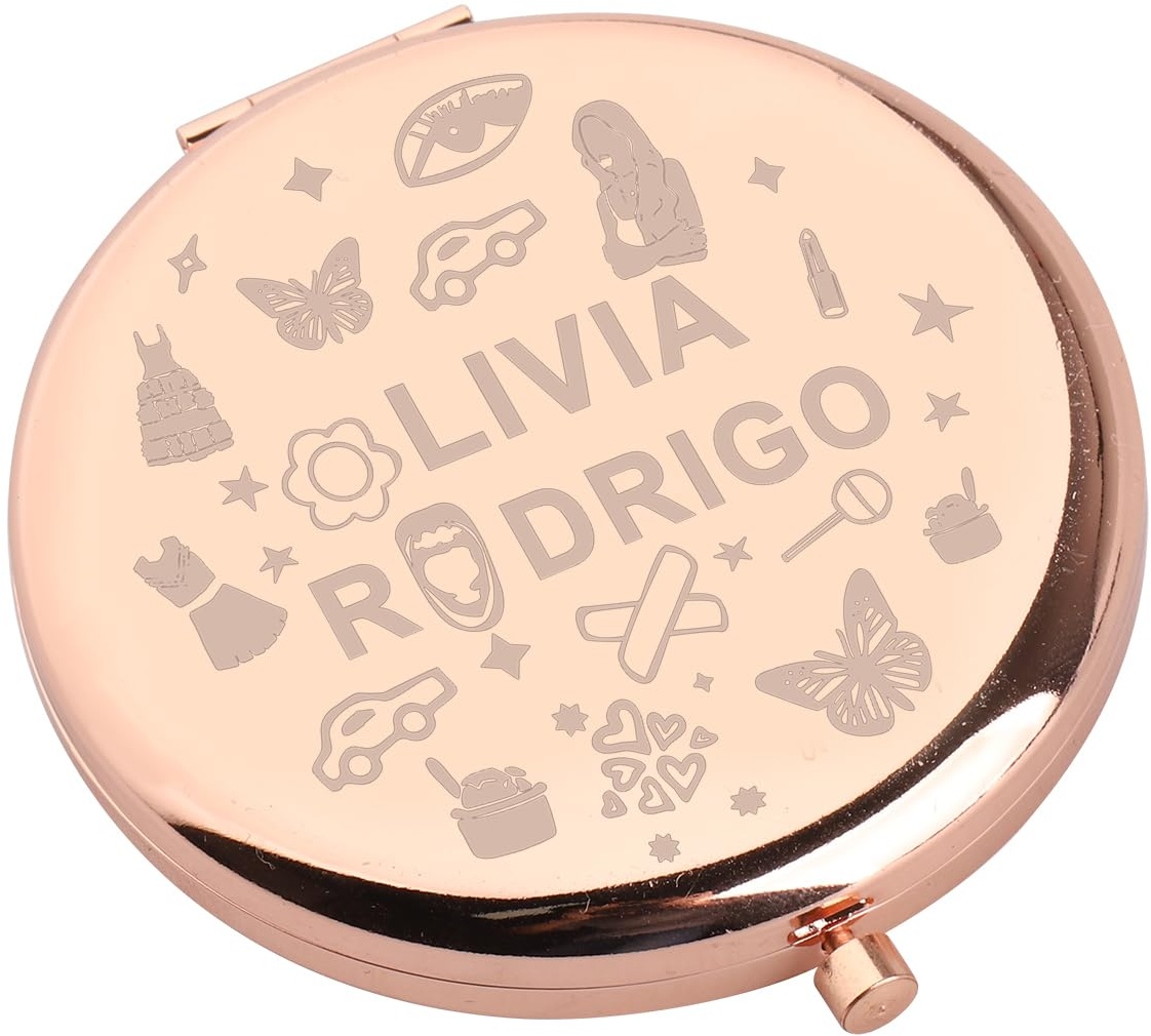 JNIAP Taschenspiegel für Musikliebhaber, inspiriert von Sängern, Taschenspiegel für Frauen, Mädchen, Musik-Fans, Reise-Kompaktspiegel (oli- mirror)