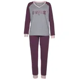 KangaROOS Damen Pyjama bordeaux-grau-meliert Gr.40/42