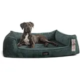 tierlando® Orthopädisches Hundebett Franklin hochwertiges Hundesofa aus kuscheligem Teddy-Stoff Größe: 130x100cm | Farbe: 38 Petrol
