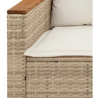 vidaXL 3-tlg. Garten-Sofagarnitur mit Kissen Beige Poly Rattan